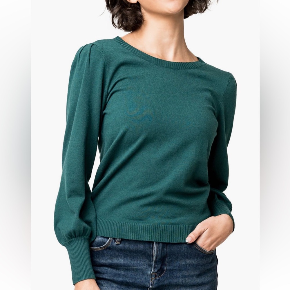 NWT Gibsonlook Silver Bells Blouson Sleeve Sweater XS